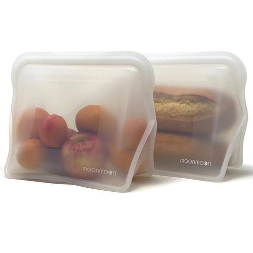 Moonmoon Reusable Silicone Stand Up Food Bags XL - x2 Pack - Plastic Freedom