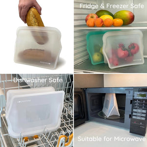Moonmoon Reusable Silicone Stand Up Food Bags XL - x2 Pack - Plastic Freedom