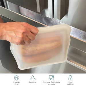 Moonmoon Reusable Silicone Stand Up Food Bags XL - x2 Pack - Plastic Freedom
