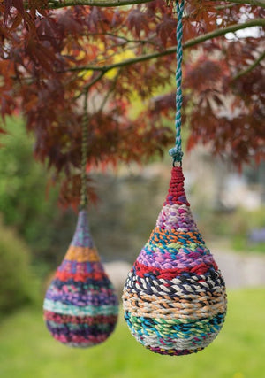 Namaste Recycled Sari Birdhouse - Raindrop - Plastic Freedom