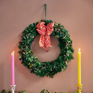 Namaste Recycled Sari Christmas Wreath - Plastic Freedom