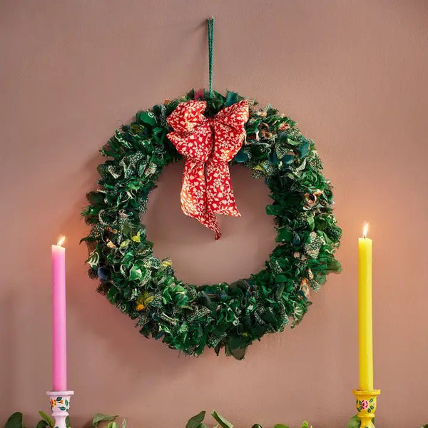 Namaste Recycled Sari Christmas Wreath - Plastic Freedom