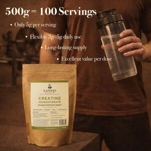 Napiers Creatine Monohydrate Powder - 500g - Plastic Freedom