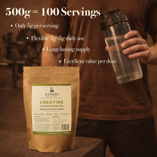 Napiers Creatine Monohydrate Powder - 500g - Plastic Freedom