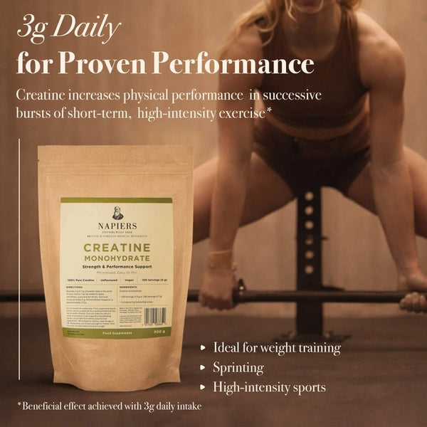 Napiers Creatine Monohydrate Powder - 500g - Plastic Freedom