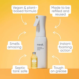 Neat Foaming Washing Up Spray - Recycled Plastic Bottle - Plastic Freedom