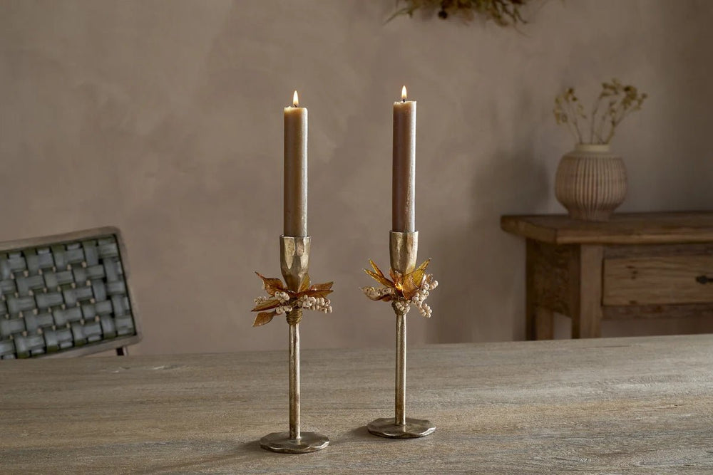 Nkuku Iron Parili Candle Holder - Set of x2 - Plastic Freedom
