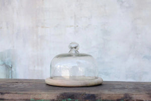 Nkuku Mango Wood & Recycled Glass Butter/Cheese Dish - Plastic Freedom