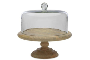 Nkuku Mango Wood & Recycled Glass Cake Stand - Plastic Freedom