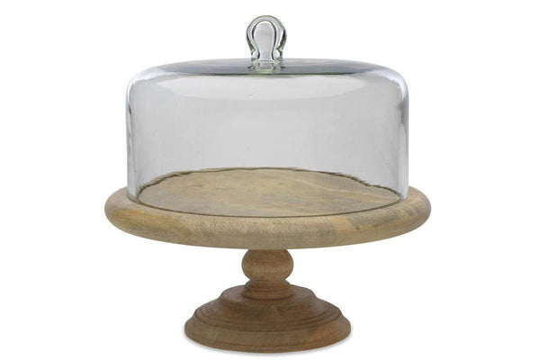 Nkuku Mango Wood & Recycled Glass Cake Stand - Plastic Freedom