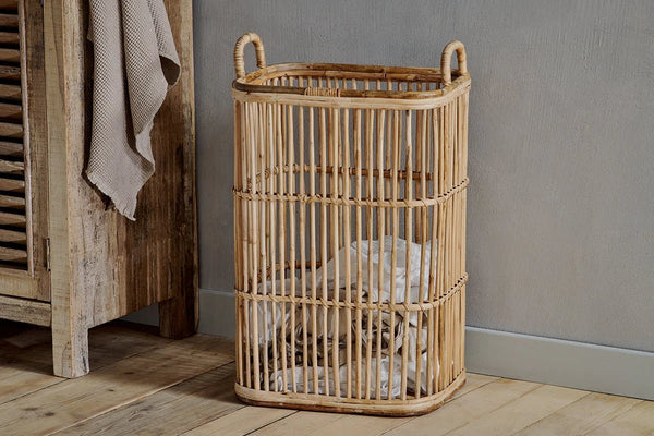 Nkuku Rammi Rattan Laundry Basket - Plastic Freedom