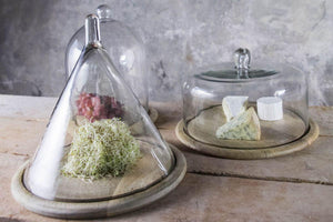 Nkuku Mango Wood & Recycled Glass Cake/Cheese Dome