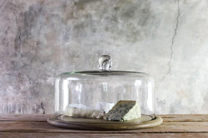 Nkuku Mango Wood & Recycled Glass Cake/Cheese Dome