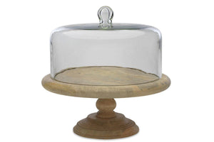 Nkuku Mango Wood & Recycled Glass Cake Stand