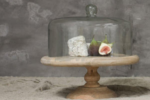 Nkuku Mango Wood & Recycled Glass Cake Stand