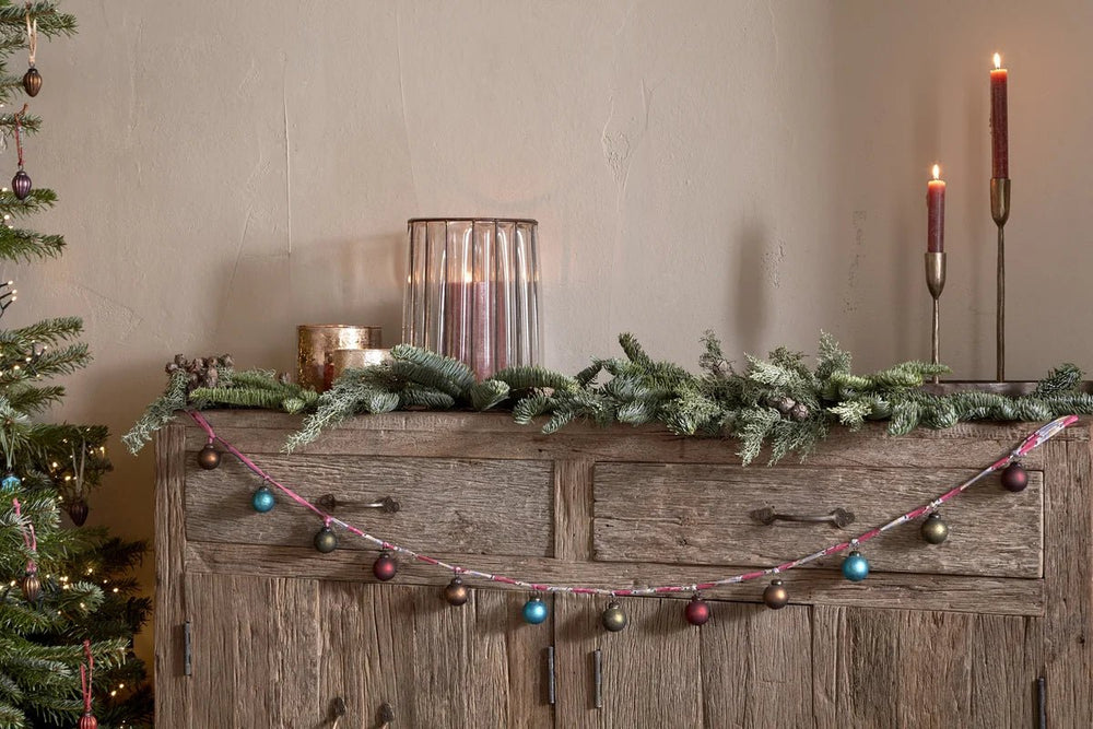 Nkuku Recycled Glass Oko Bauble Garland - Plastic Freedom