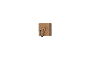 Nkuku Veduru Mango Wood Carved Square Hook - Natural - Plastic Freedom