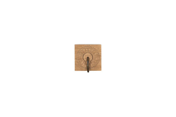 Nkuku Veduru Mango Wood Carved Square Hook - Natural - Plastic Freedom