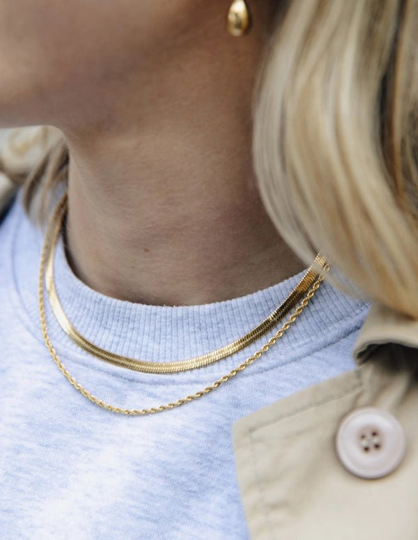 Nordic Muse Gold Double Layer Feature Waterproof Necklace - Plastic Freedom