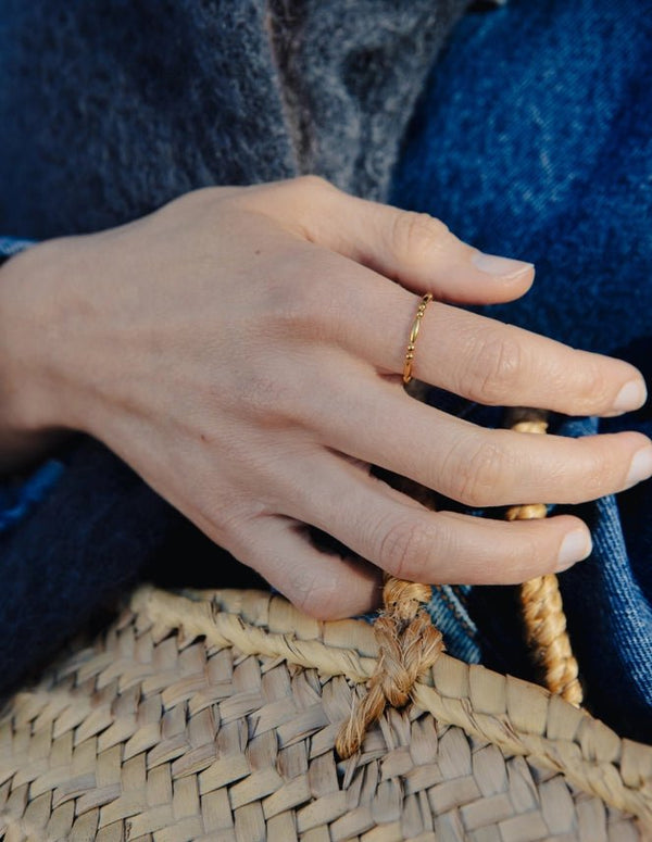 Nordic MuseGold Bead Detail Waterproof Ring - Plastic Freedom