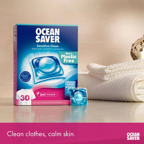 OceanSaver Non-Bio Sensitive Laundry Capsules - x30 Pack - Plastic Freedom