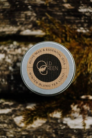 Old Green Olive Wax Tea Light Gift Set - Plastic Freedom