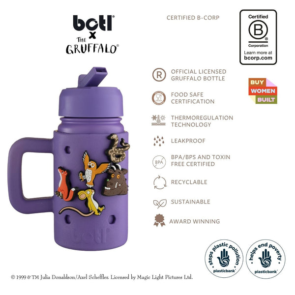 One Green Bottle Gruffalo Kids Charm Stainless Steel Water Bottle 400ml - Plastic Freedom