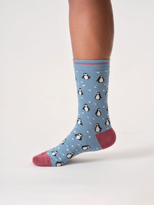 Thought Clothing Sustainable Women's Christmas Socks - Snowy Penguin