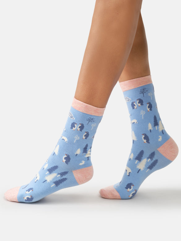 Thought Clothing Sustainable Women's Christmas Socks Arctic Friends