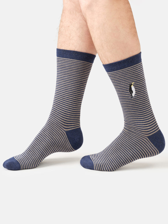 Thought Clothing Sustainable Men's Socks Embroidered Penguin