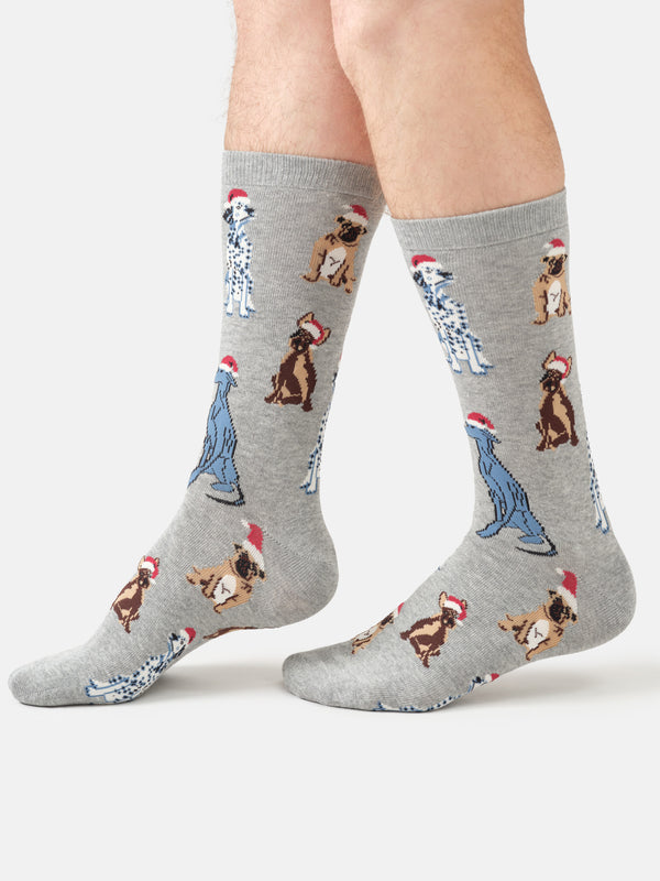 Thought Clothing Sustainable Men's Socks Festive Dogs