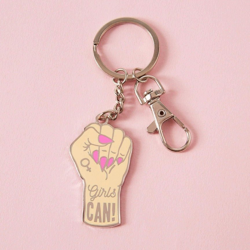 Punky Pins Enamel Keyring - Girls Can - Plastic Freedom