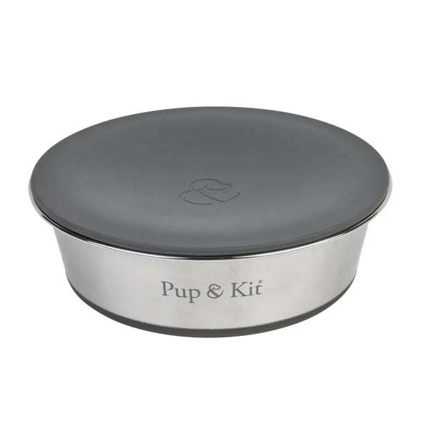 Pup & Kit Stainless Steel Pet Bowl with Stay Fresh Lid - Plastic Freedom