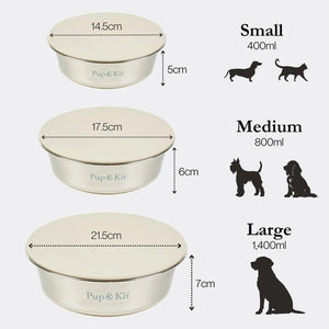 Pup & Kit Stainless Steel Pet Bowl with Stay Fresh Lid - Plastic Freedom