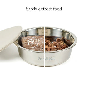 Pup & Kit Stainless Steel Pet Bowl with Stay Fresh Lid - Plastic Freedom