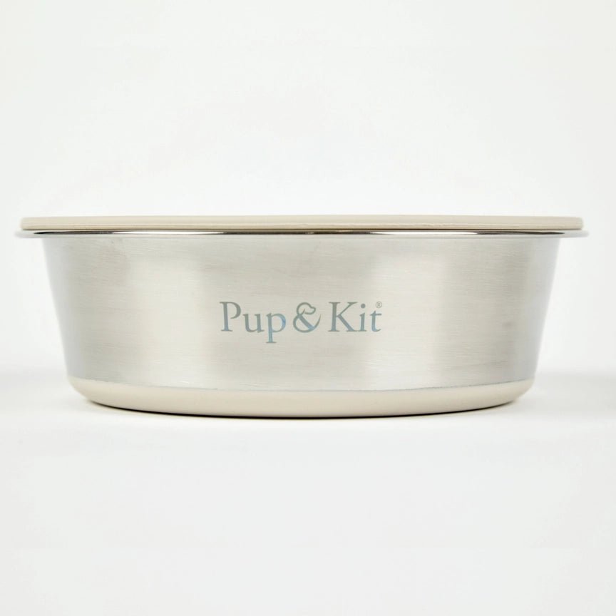 Pup & Kit Stainless Steel Pet Bowl with Stay Fresh Lid - Plastic Freedom