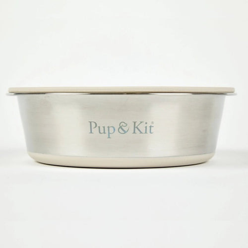 Pup & Kit Stainless Steel Pet Bowl with Stay Fresh Lid - Plastic Freedom
