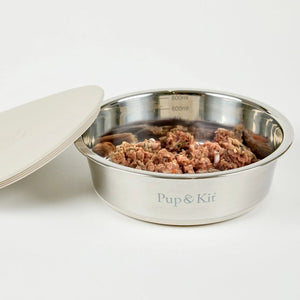 Pup & Kit Stainless Steel Pet Bowl with Stay Fresh Lid - Plastic Freedom