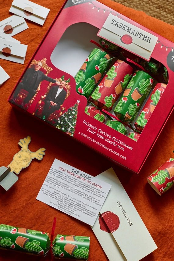 Puzzle Post Games Official Taskmaster 2026 Christmas Crackers - x6 Pack - Plastic Freedom