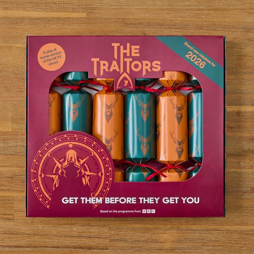 Puzzle Post Games Official the Traitors 2026 Christmas Crackers - x6 Pack - Plastic Freedom