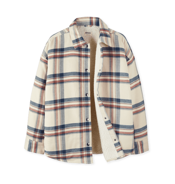 Rapanui Daleside Organic Cotton Sherpa Lined Flannel Jacket - Plastic Freedom