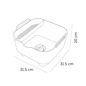 ReBorn Recycled Plastic Washing Up Bowl Pro with Drainer - Plastic Freedom