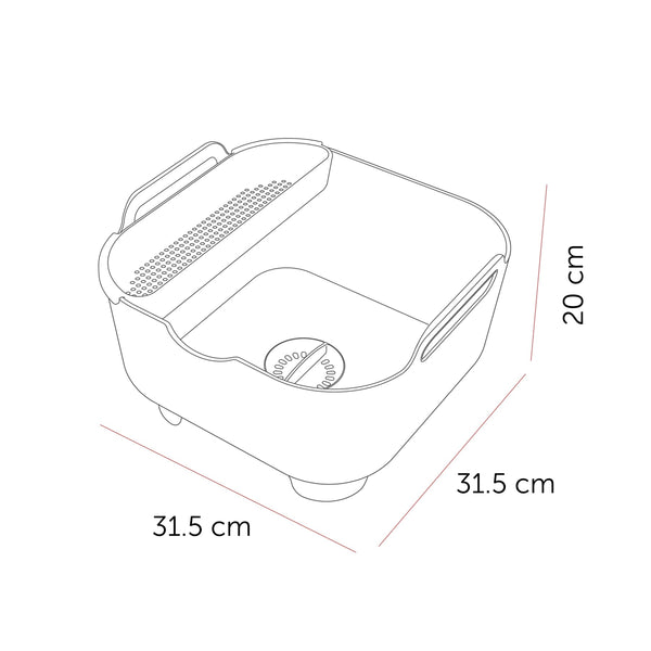 ReBorn Recycled Plastic Washing Up Bowl Pro with Drainer - Plastic Freedom