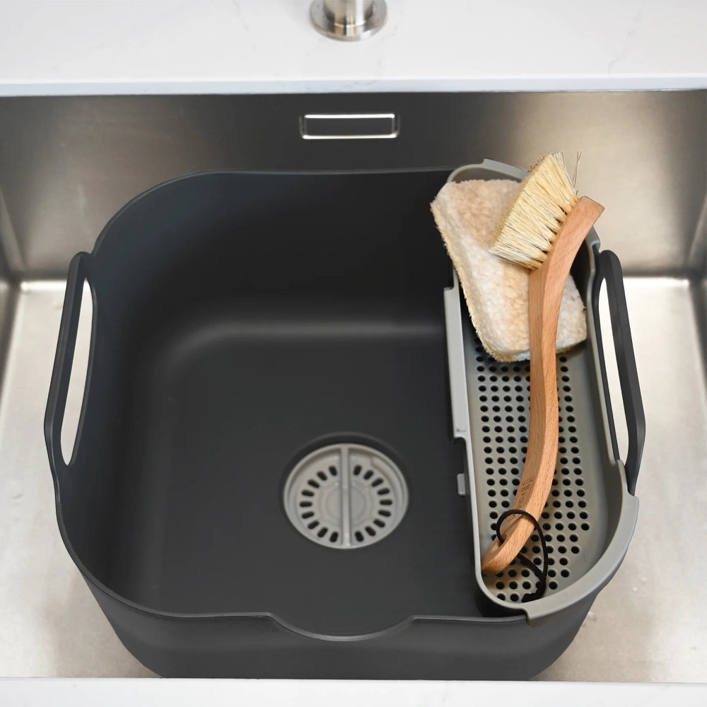 ReBorn Recycled Plastic Washing Up Bowl Pro with Drainer - Plastic Freedom