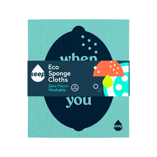 Seep Compostable Sponge Cleaning Cloths - x4 Pack - Plastic Freedom