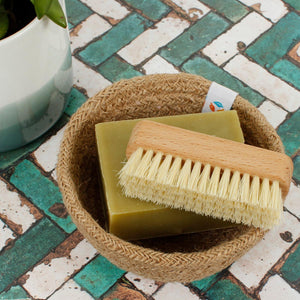 A Slice Of Green Wooden Nail Brush