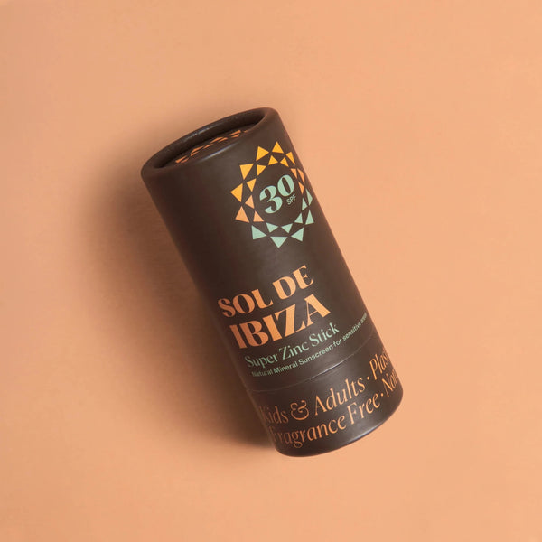 Sol De Ibiza Face & Body Super Zinc Stick SPF30 - Vegan & Plastic Free - Plastic Freedom