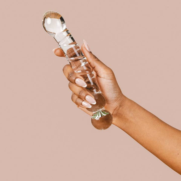The Natural Love Company Tansy Blossom Swirl - 8" Glass Dildo - Plastic Freedom