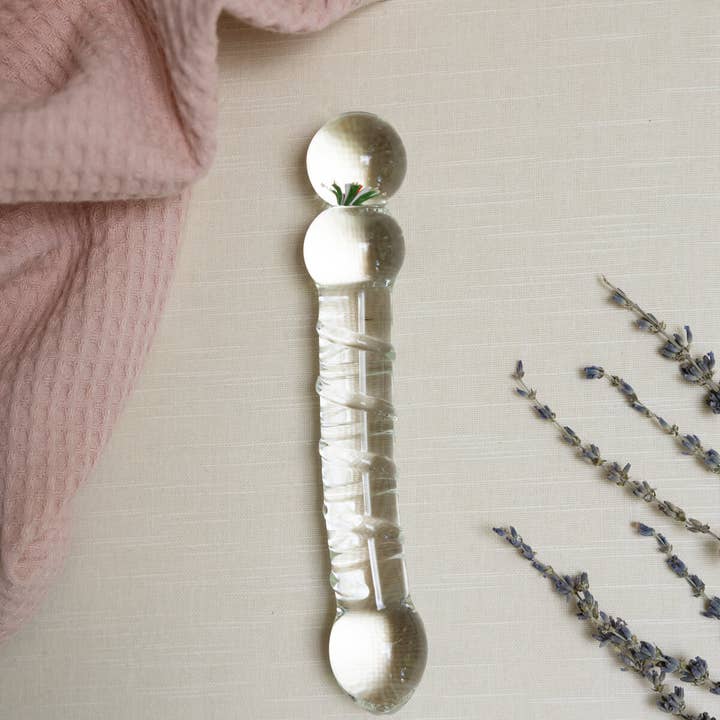 The Natural Love Company Tansy Blossom Swirl - 8" Glass Dildo - Plastic Freedom