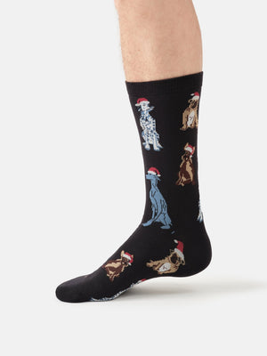 Thought Clothing Sustainable Men's Socks Festive Dogs - Plastic Freedom